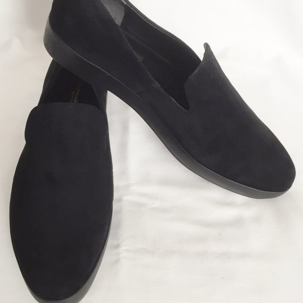 DONNA KARAN NEW YORK BLACK KID SUEDE PIA SNEAKER